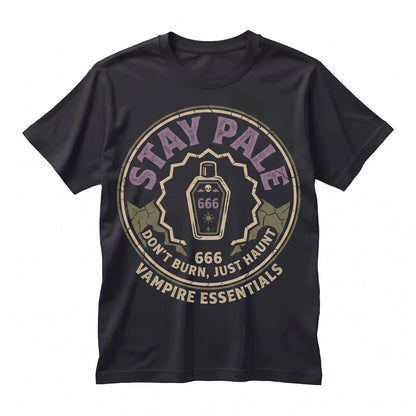 Stay Pale Spooky Halloween Goth Summerween Funny Beachwear Alt Unisex TShirt