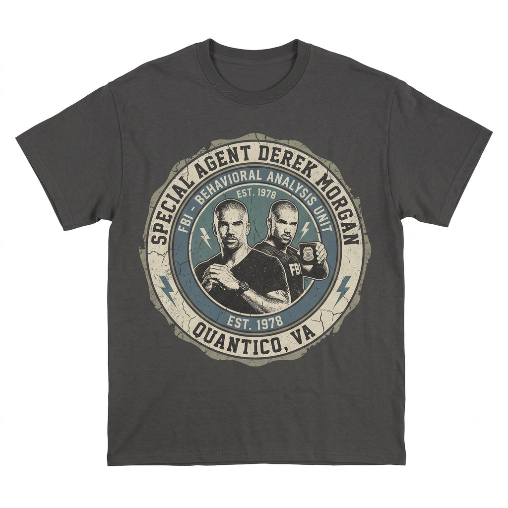 Derek Morgan Retro 90s Graphic Tee, Crime TV Fan Gift for Men Women Unisex TShirt