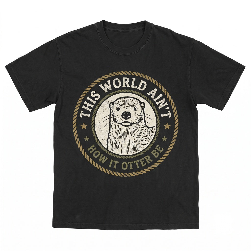 Funny Aint How It Otter Be Nonsense Meme Vintage Y2K Sea Animal Humor Silly Marine Wildlife Unisex TShirt