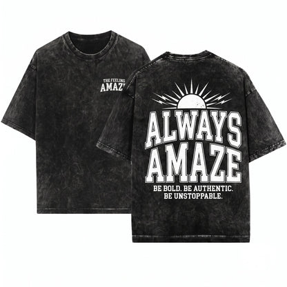 Project Hail Mary Amaze Embroidered Sci-Fi Novel Cosmic Space Quote Fan Gift Unisex Wash T-Shirt