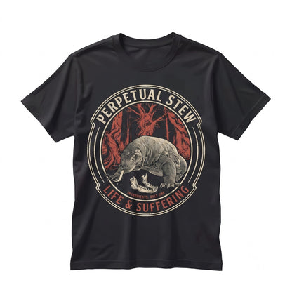 Life Is Perpetual Stew Komodo Dragon Funny Meme Graphic Top Unisex TShirt