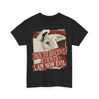 Due to Recent Events I Am Now Evil Funny Vintage Japanese Rabbit Graphic Apparel Cotton Unisex TShirt
