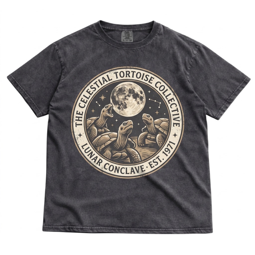 Vintage Three Giant Tortoise Moon Graphic Funny Turtle Animal Lover Gift Unisex TShirt