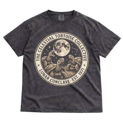 Vintage Three Giant Tortoise Moon Graphic Funny Turtle Animal Lover Gift Unisex TShirt