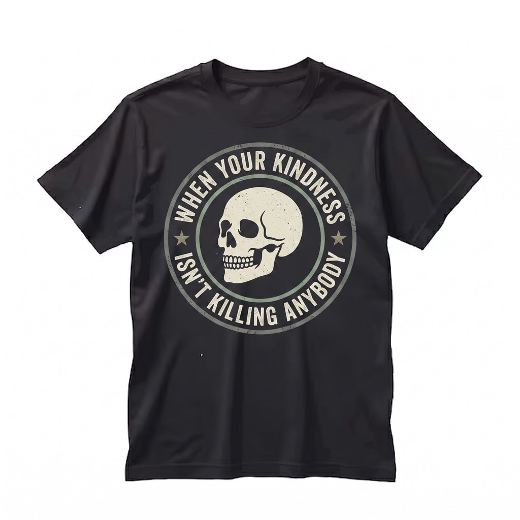 Funny When Your Kindness Isnt Killing Anybody Skeleton Humorous Saying Halloween Gift For Him Her Unisex TShirt