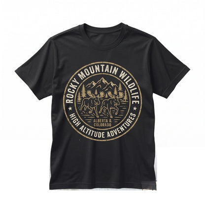 Running Moose Wildlife Graphic Nature Lover Rustic Forest Animal Outdoors Elk Alaska Hunting Gift Unisex TShirt