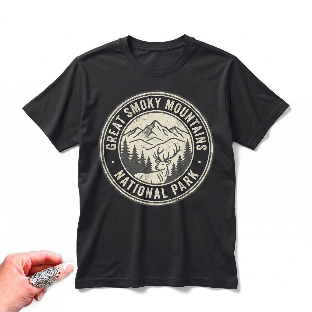 Great Smoky Mountains Tennessee Vintage Forest Wildlife Graphic Retro Nature Scenic Landscape Aesthetic Gift Unisex TShirt