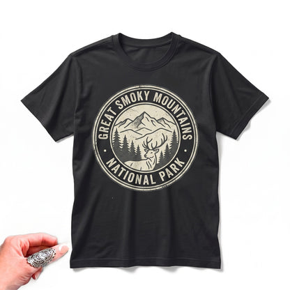 Great Smoky Mountains Tennessee Vintage Forest Wildlife Graphic Retro Nature Scenic Landscape Aesthetic Gift Unisex TShirt