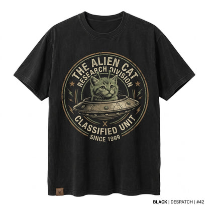 Alien Cat UFO Graphic Glorp Meme Y2K Space Funny Pet Lover Gift Unisex TShirt
