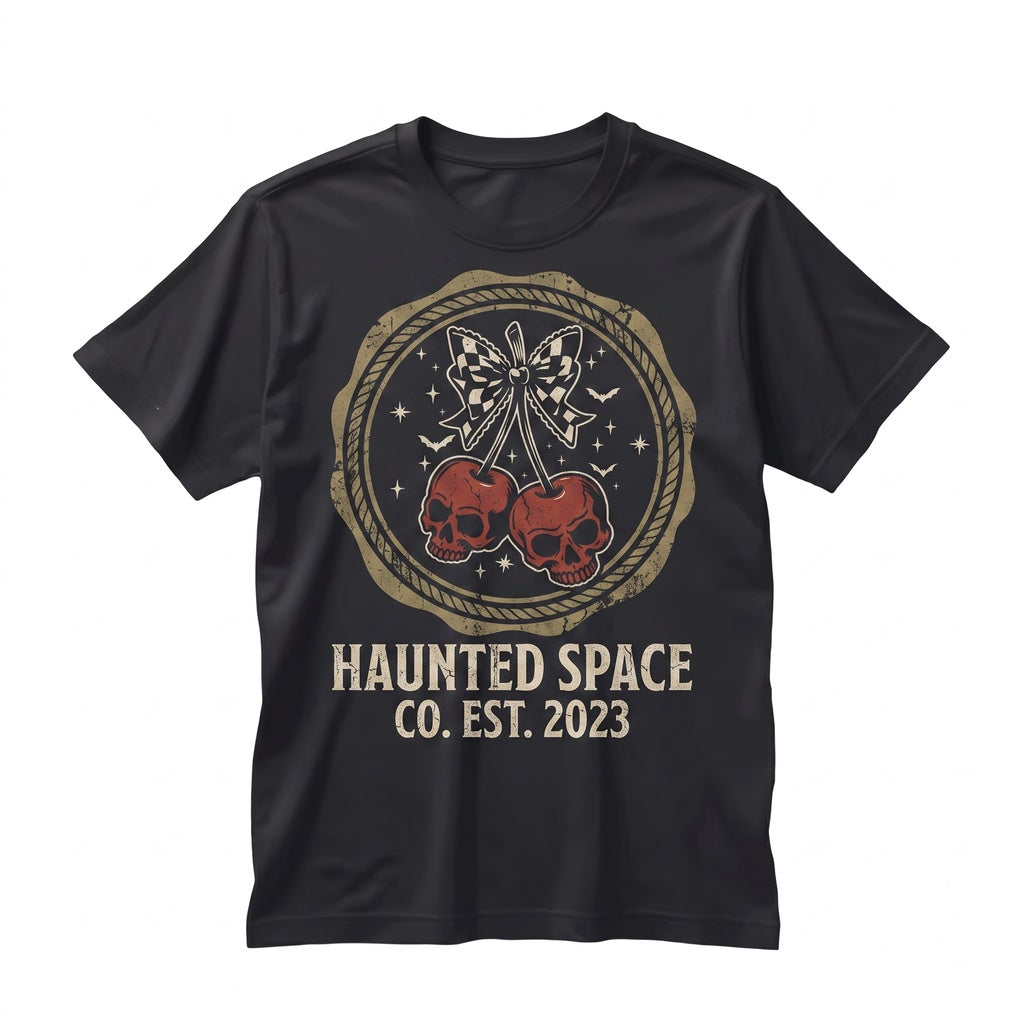 Skull Cherries Goth Sweatshirt Retro Checkered Bow Coquette Vintage Graphic Unisex TShirt