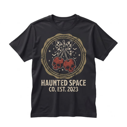 Skull Cherries Goth Sweatshirt Retro Checkered Bow Coquette Vintage Graphic Unisex TShirt