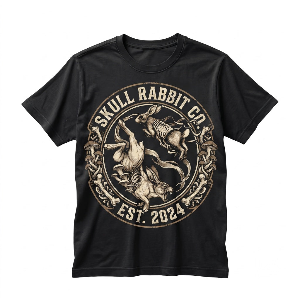 Skeletal Rabbit Dark Academia Gothic Bunny Macabre Nature Unisex TShirt