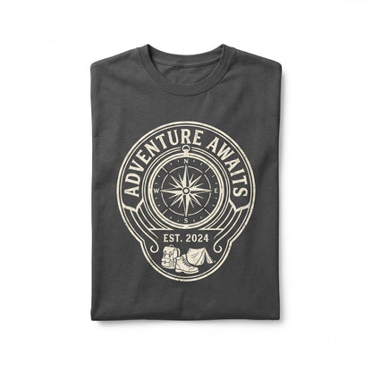 Adventure Awaits Trail Trekking Hiking Camper Life Lover Outdoor Unisex TShirt