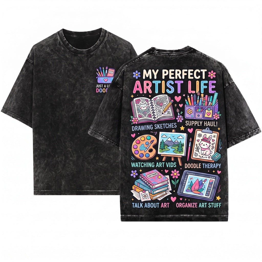 Things I Do In My Spare Time Artist Painting Hobby Gift Graphic Novelty Vintage Unisex Wash T-Shirt