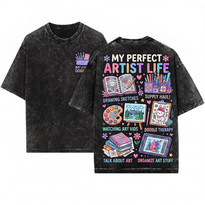 Things I Do In My Spare Time Artist Painting Hobby Gift Graphic Novelty Vintage Unisex Wash T-Shirt