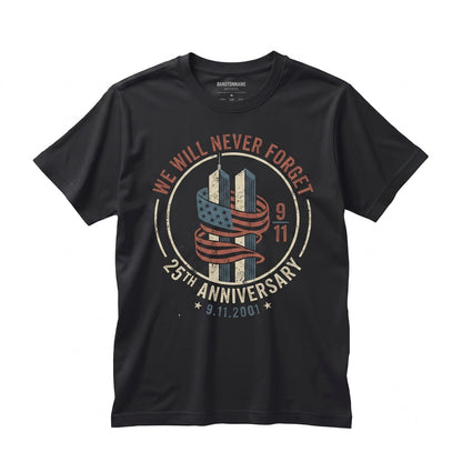 911 25th Anniversary Memorial Patriotic American Flag Tribute Commemorative Graphic Unisex TShirt