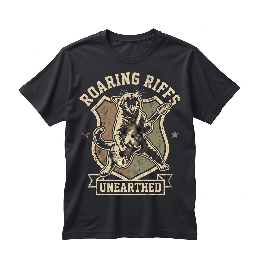 Funny Rocker Cat Guitarist Music Lover Graphic Gift Apparel Unisex TShirt