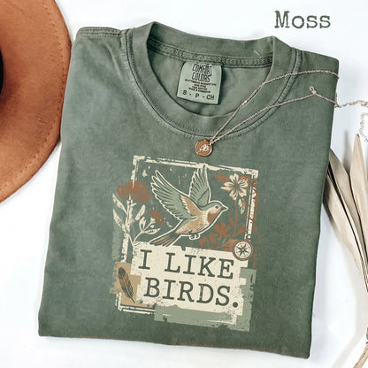 Minimalist Bird Watcher Graphic Top, Funny Nature Lover Aesthetic Apparel, Unisex TShirt
