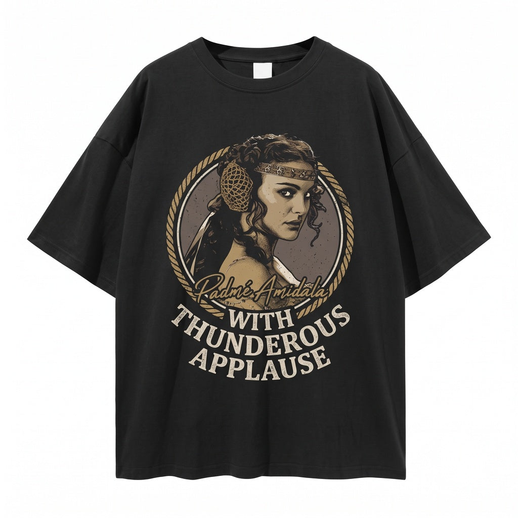 Oversized Padme Amidala Sci-Fi Graphic Front Back Print Naboo Theme Park Vacation Gift Unisex TShirt