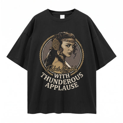 Oversized Padme Amidala Sci-Fi Graphic Front Back Print Naboo Theme Park Vacation Gift Unisex TShirt