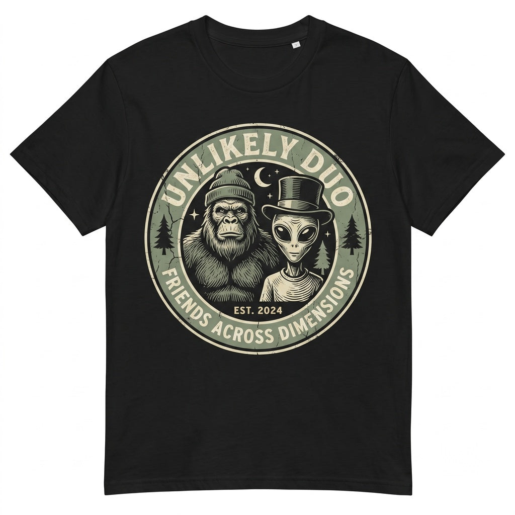 Funny Bigfoot Alien Cryptid Graphic Weird UFO Flying Saucer Sci-Fi Extraterrestrial Lover Gift Unisex TShirt