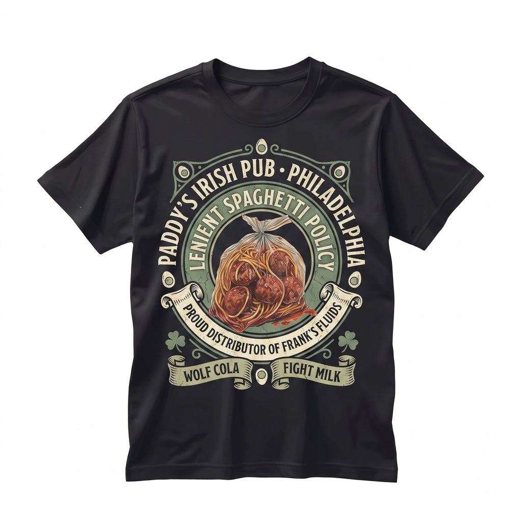 Paddys Pub Spaghetti Policy Graphic Philly Comedy Sitcom Apparel Unisex TShirt