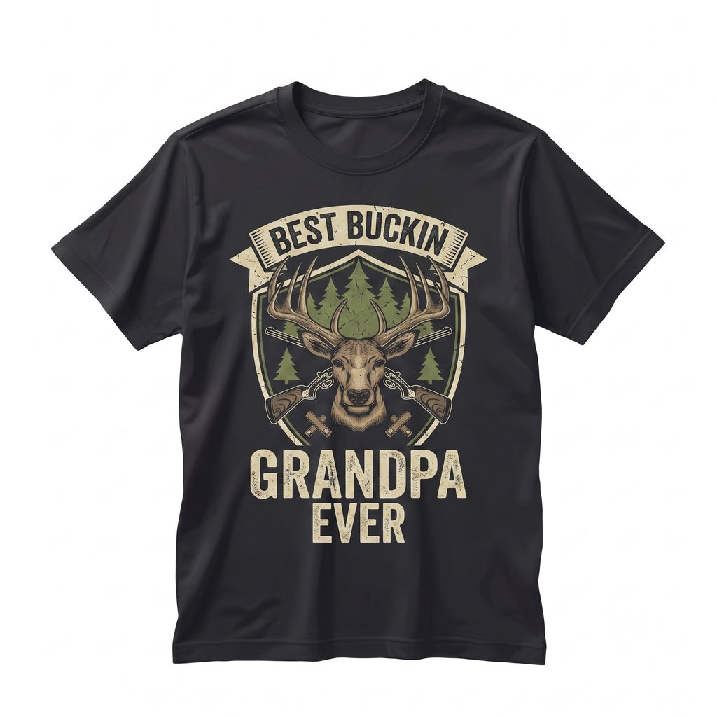 Best Buckin Grandpa Ever Deer Hunting Graphic Grandfather Apparel Outdoorsman Gifts Unisex TShirt