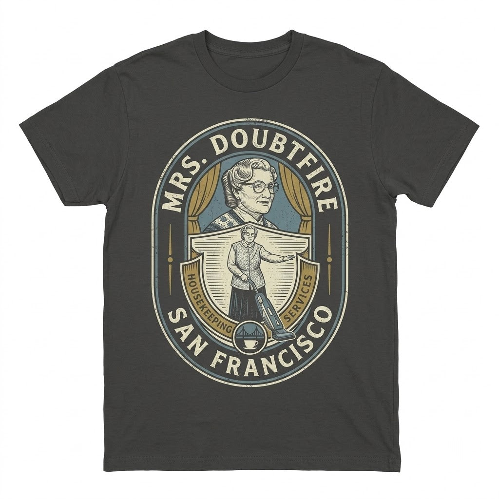 Vintage 90s Mrs Doubtfire Movie Graphic Retro Scottish Nanny Funny Comedy Merch Unisex TShirt