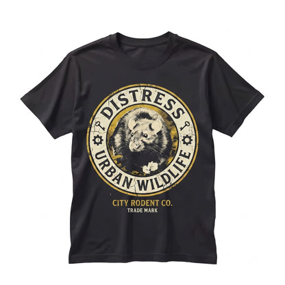 Vintage Distressed Rat Graphic Rodent Animal Retro Grunge Cotton Crewneck Top Unisex TShirt