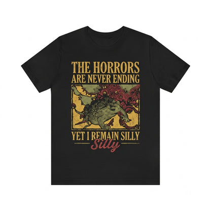The Horrors Frog Funny Meme Graphic Novelty Vintage Amphibian Unisex TShirt