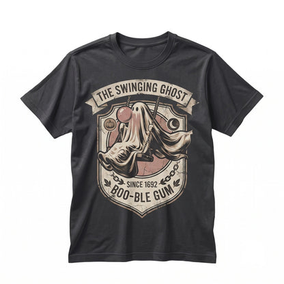 Funny Ghost Sitting on Ferris Wheel Blowing Bubbles Cute Spooky Autumn Fall Vibes Unisex TShirt
