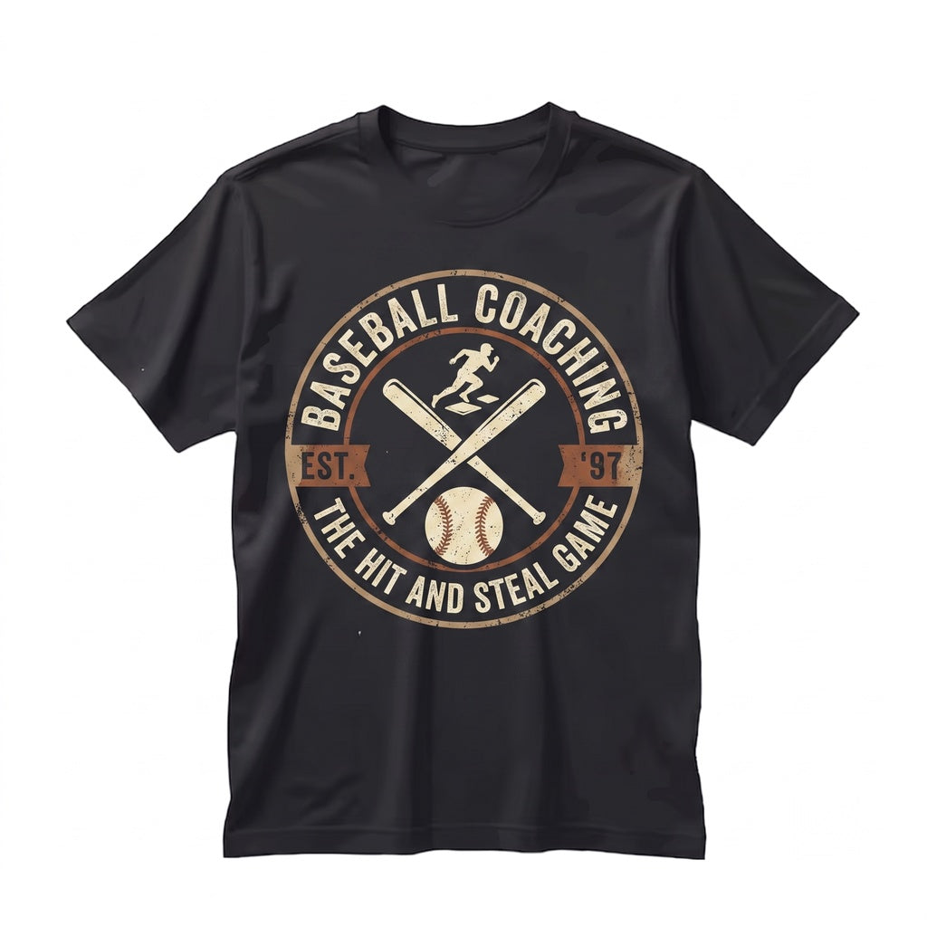 Funny Baseball Coach I Teach Kids To Hit And Steal Graphic Sports Birthday Gift For Dad Unisex TShirt