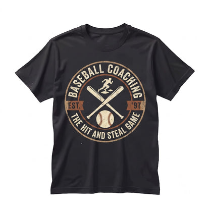 Funny Baseball Coach I Teach Kids To Hit And Steal Graphic Sports Birthday Gift For Dad Unisex TShirt