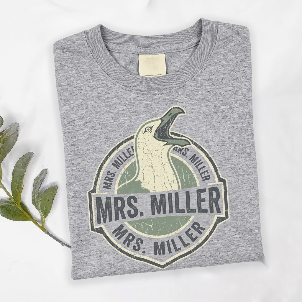 Personalized Funny Ocean Seagull Graphic Back to School Educator Gift Unisex TShirt