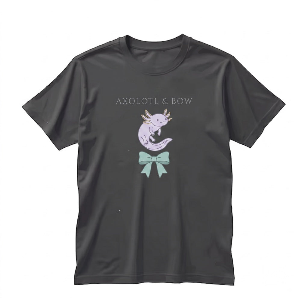Cute Axolotl Lover Gift Granddaughter Daughter Bow Graphic Pullover Era Unisex TShirt