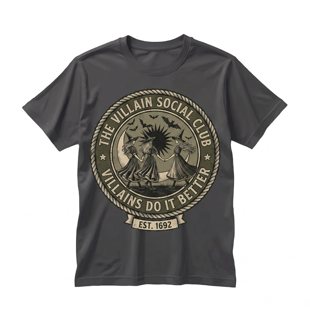 Retro Halloween Villain Social Club Spooky Witches Graphic Vibes Unisex TShirt