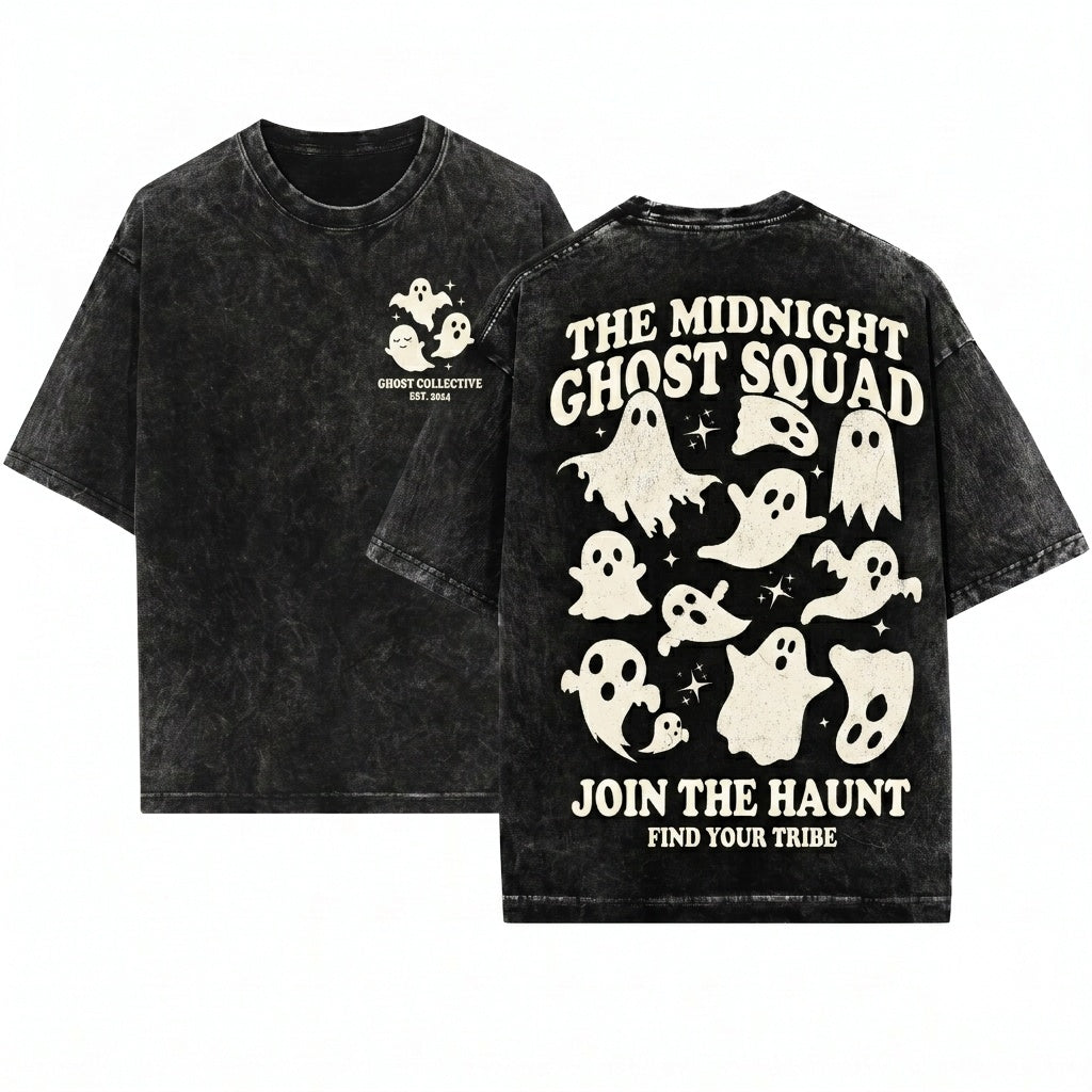 Cute Spooky Season Happy Halloween Ghost Collage Fall Sweatshirt Sweater Unisex Wash T-Shirt