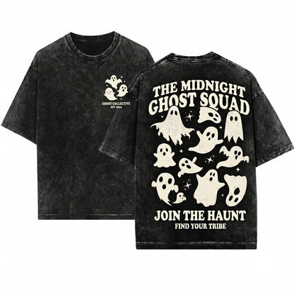 Cute Spooky Season Happy Halloween Ghost Collage Fall Sweatshirt Sweater Unisex Wash T-Shirt