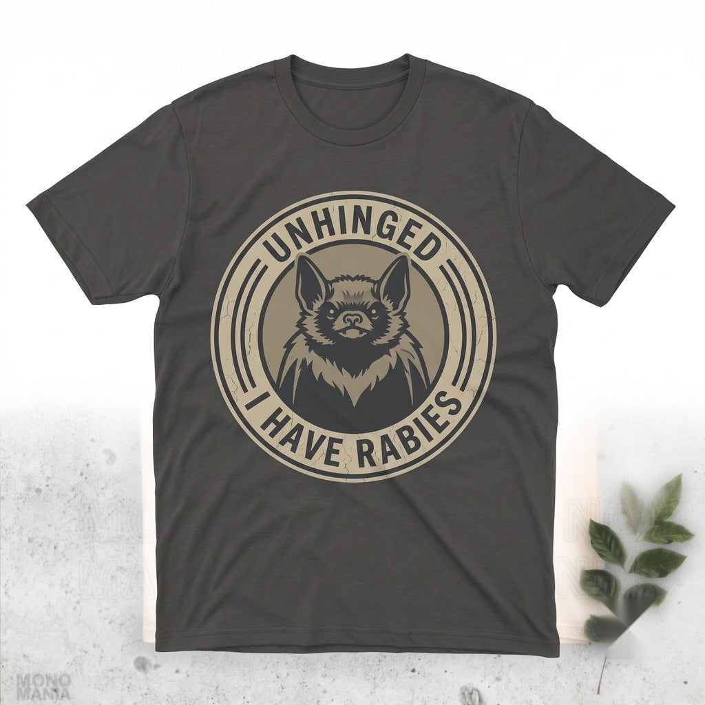 I Have Rabies Bat Graphic Top, Grunge Y2K Unhinged Meme Weird Dark Humor Vintage Animal Apparel, Unisex TShirt
