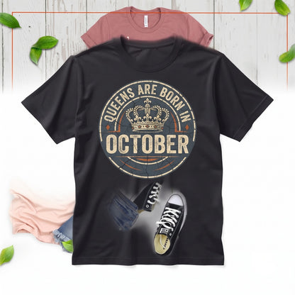 Birthday Queen Born In Custom Month Celebration Graphic Apparel Unisex TShirt