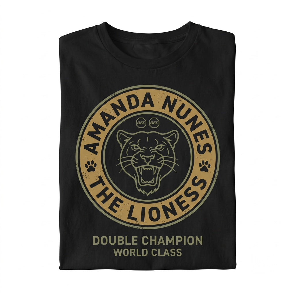 Amanda Nunes Mixed Martial Arts Champion Graphic Apparel, Combat Sports Fighter Graphite Top Unisex TShirt