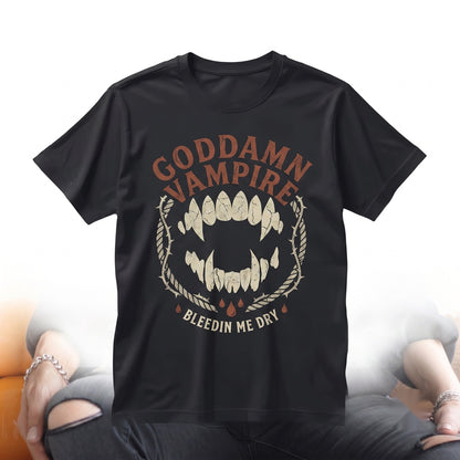 Bleeding Me Dry Vampire Distressed Skeleton Oversized Vintage Music Halloween Gothic Apparel Unisex TShirt