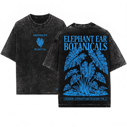 Vintage Elephant Ear Plant Tropical Botanical Leaf Graphic Nature Lover Garden Gift Unisex Wash T-Shirt