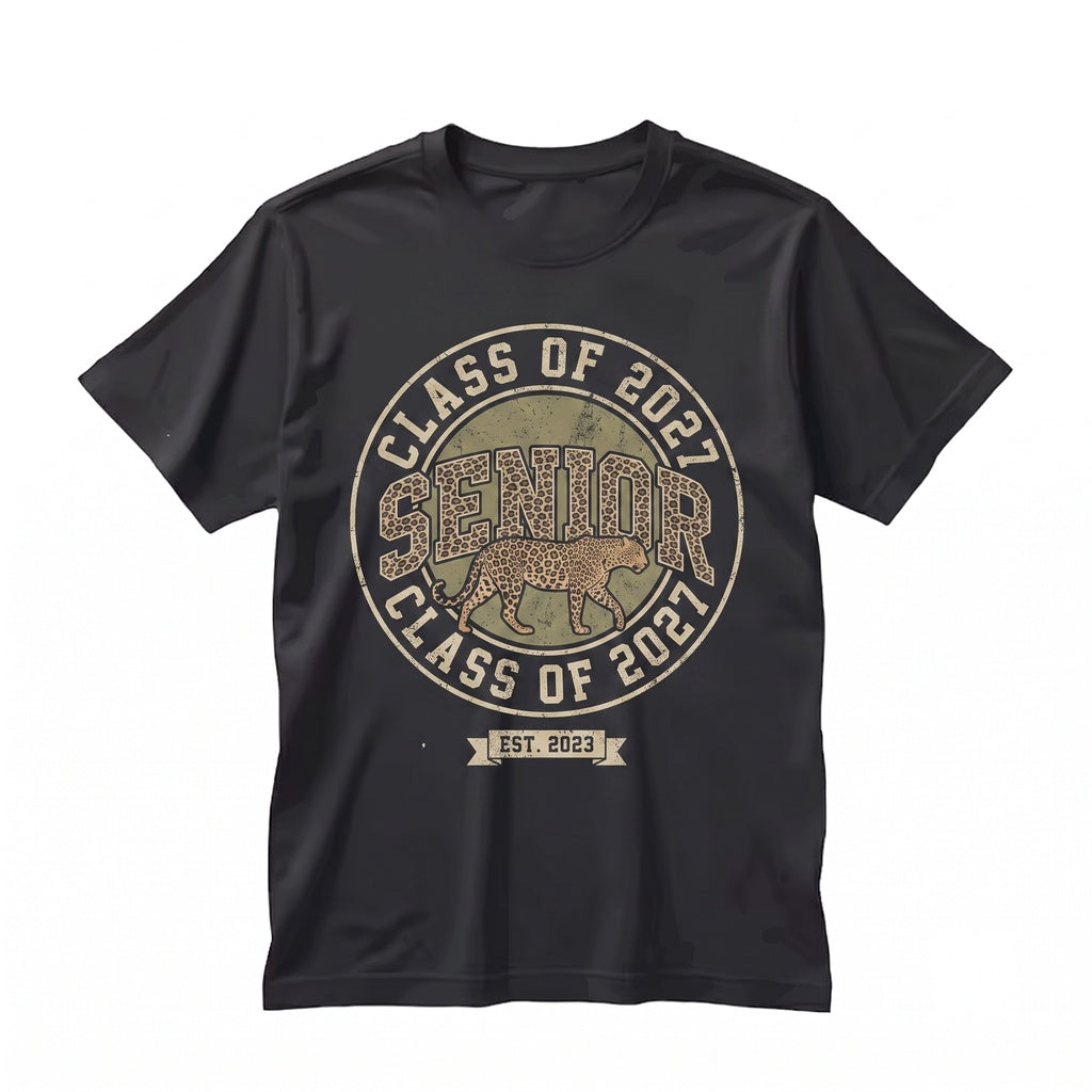 Senior 2027 Leopard Graduation Class of End School Year Graduate Gift Unisex TShirt