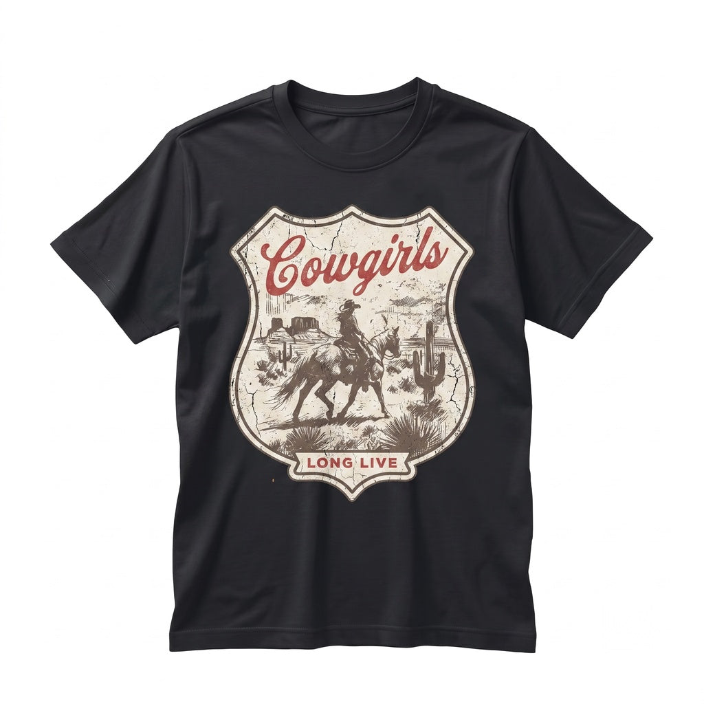 Long Live Cowgirls Retro Western Graphic Vintage Rodeo Country Gifts Unisex TShirt