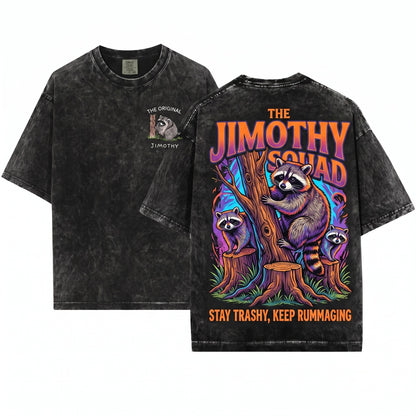 Jimothy Raccoon Seattle Short Spine Viral Meme Funny Animal Lover Unisex Wash T-Shirt