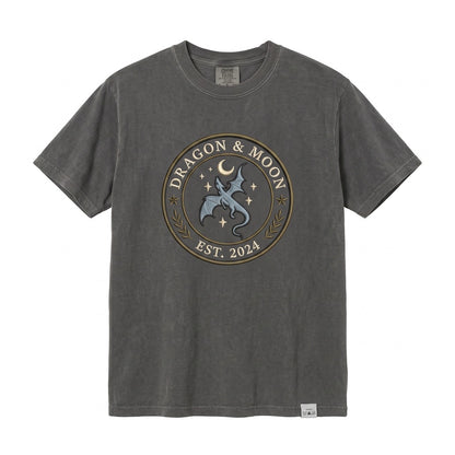 Embroidered Moon and Dragon Fantasy Bookish Witchy Vibes Unisex TShirt