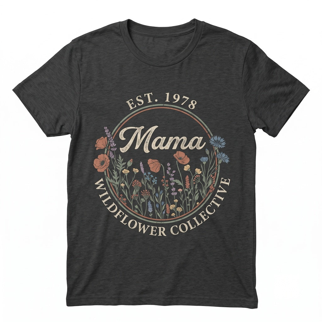 Personalized Floral Jute Tote Bag Mothers Day Gift Unisex TShirt
