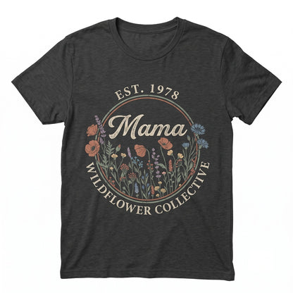 Personalized Floral Jute Tote Bag Mothers Day Gift Unisex TShirt