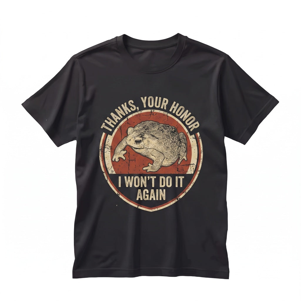 Thanks Your Honor Frog Funny Graphic Red Cotton Unisex TShirt
